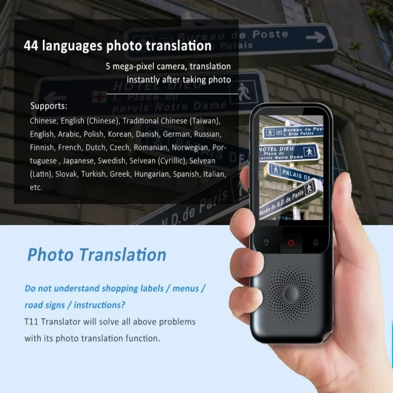 T11 Smart Voice Translator Online Translation In 137 Languages Photograph&Offline&Recording Translation Use for Travel Business