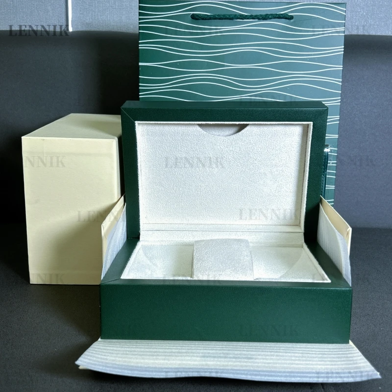 Customized Green Watch Box Genuine Leather for Top Luxury Rolexlaxes Wristwatch Box Holder Travel Case Storage jewels Organizer