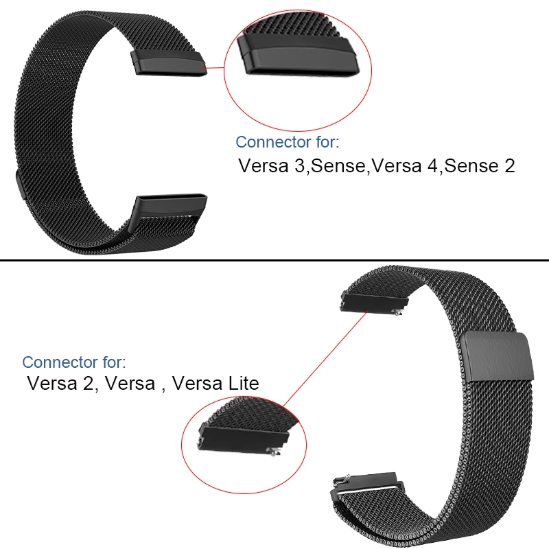 Metal Strap For Fitbit Versa Lite Sense Band Wrist Milanese