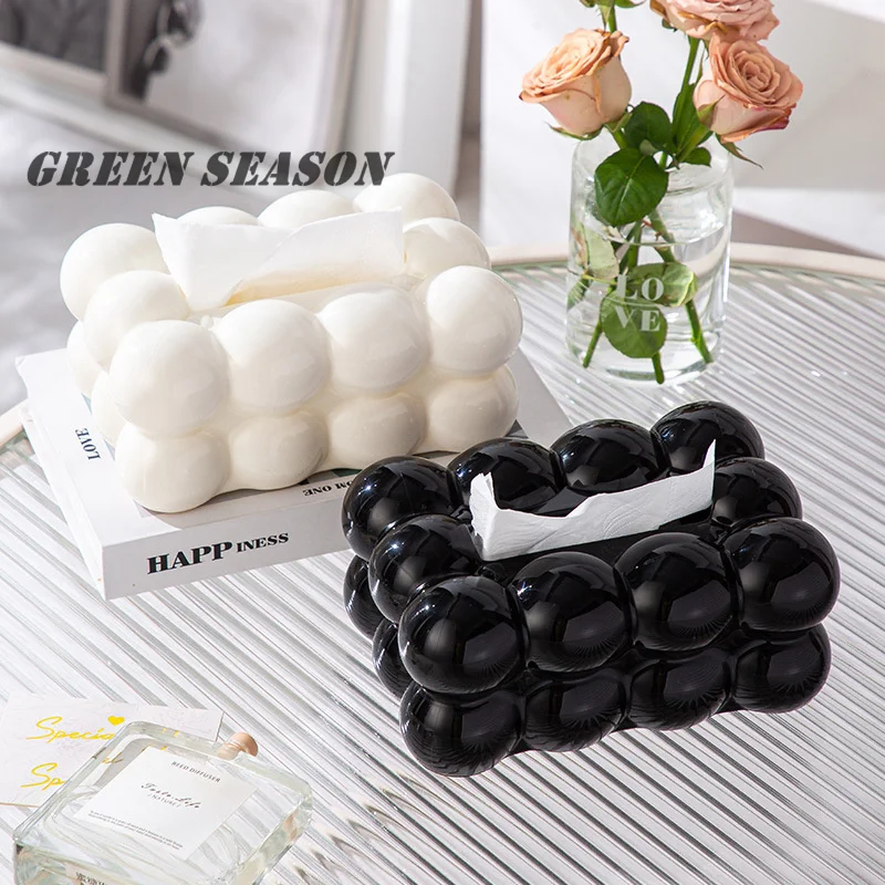 

Acrylic Tissue Box Cover Facial Tissue Storage Box Egg Shaped Napkin Case Holder Dispenser for Home Office Living Room Home Deco