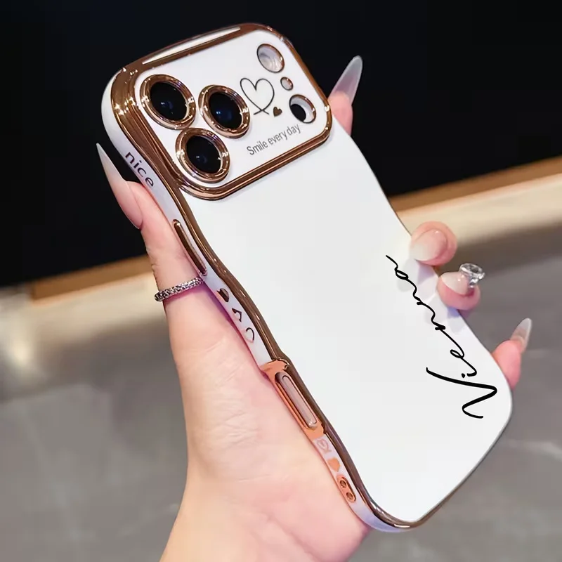 Customized Name Personalized Plating Large Wave Frame with Heart-shaped Pattern thumbnail 5