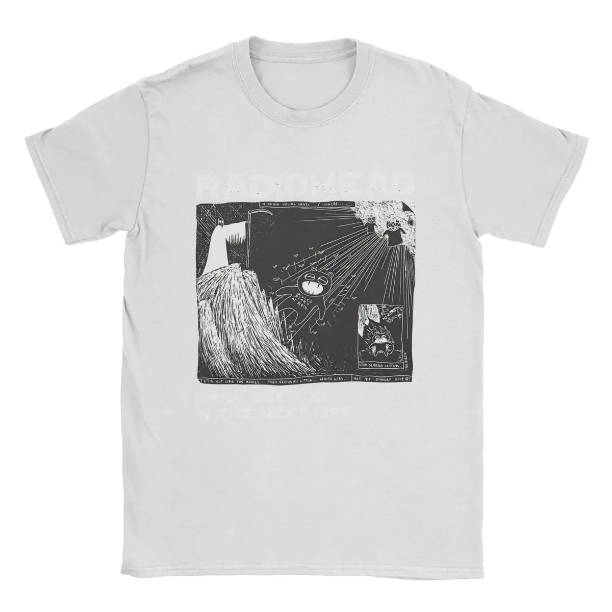 Vintage Radiohead T-Shirt for Men Crew Neck 100% Cotton T