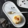 Nordic White Marble Ceramic Jewelry Storage Tray Oval Ellipse Fruit Decorative Plate Food Dessert Dish Tableware 2