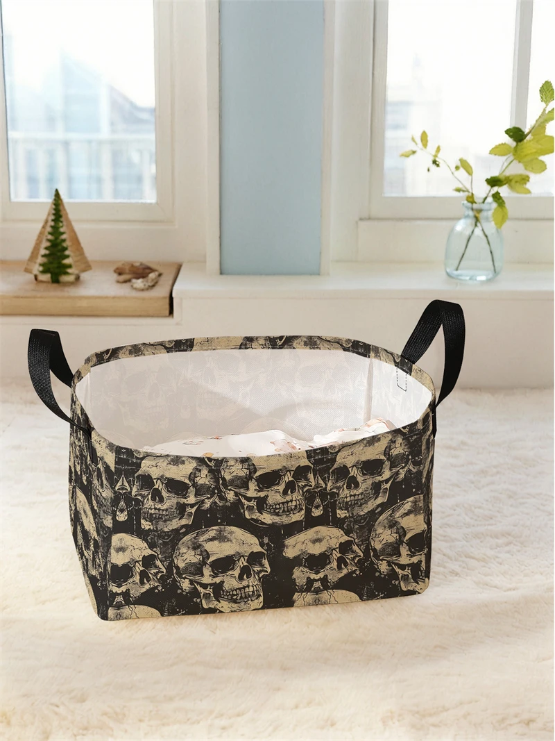 Storage box, underwear, socks, baby toys, storage basket with handle, simple printed decorative storage basket