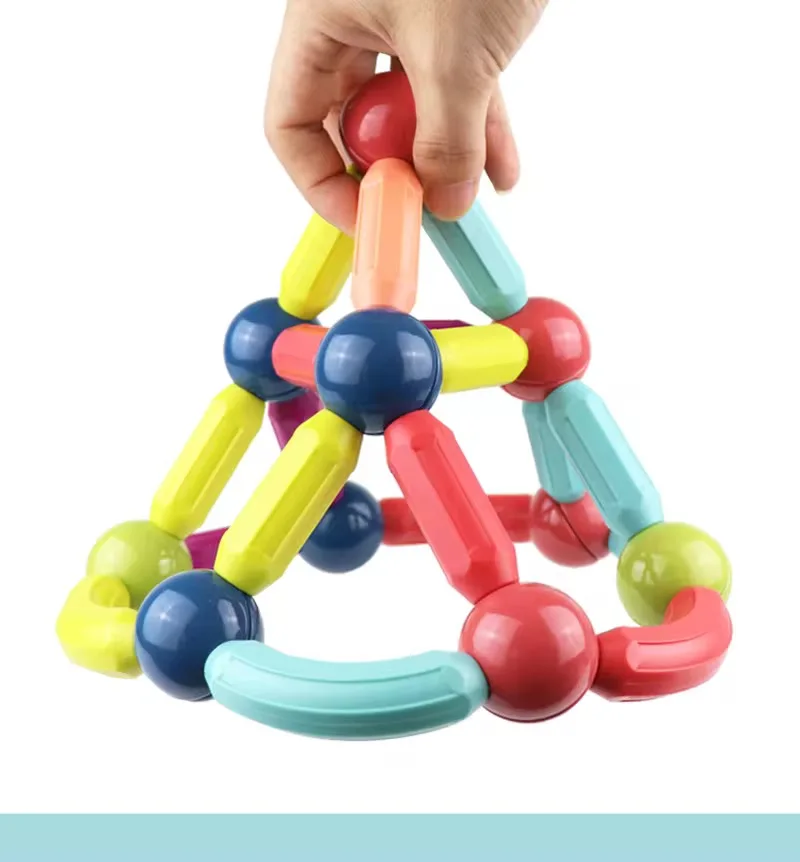 Magnetic Building Blocks for Kids DIY Rod Toys Designer Construction Toy Set Montessori Educational