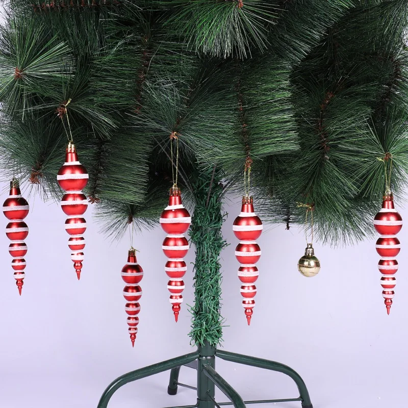 

6Pcs ChristmasTree Gourd Ball Hanging Pendant Christmas Decorations For Home Decor Christmas Balls Ornaments Christmas Decor