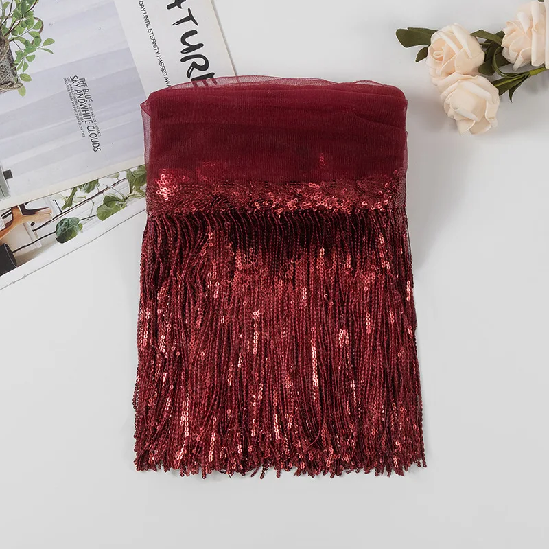 Suede Tassel Velvet Trim with Rivet and Diamond Fringe for DIY Garment Decoration