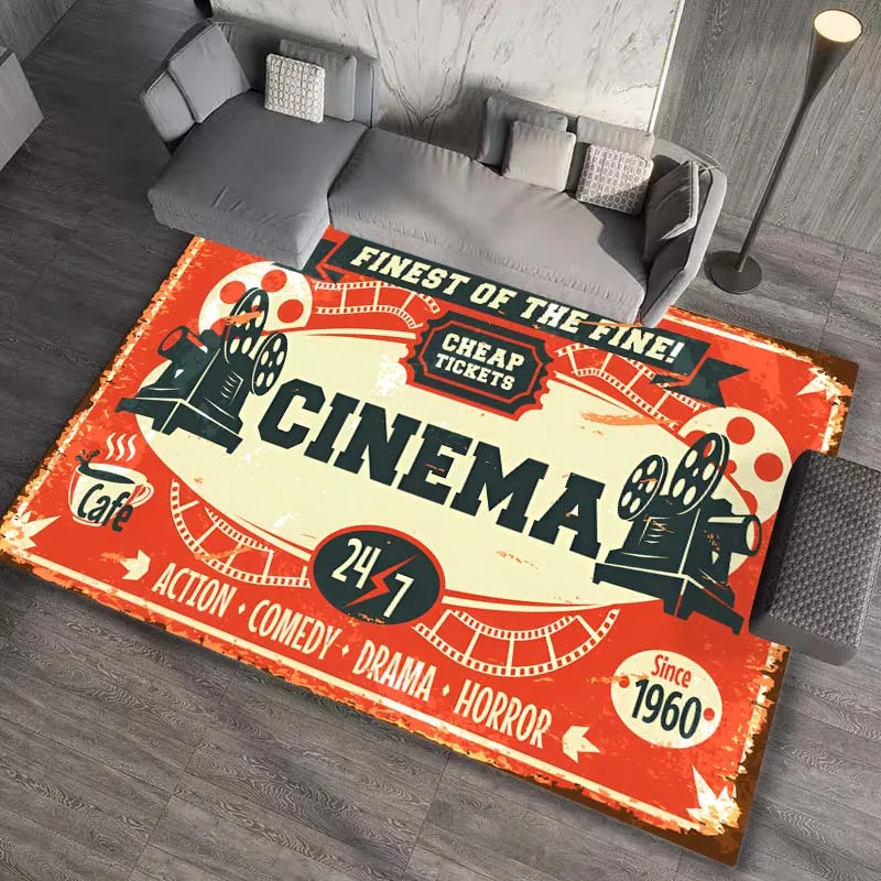 

Cinema Ticket Carpet, Cinema Non-slip Decorative Carpet, Area Rug Bedroom Living Room Sofa, Large Carpet, Exquisite Gift