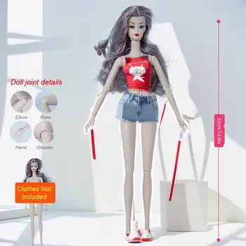 12.6inch Realistic Collectible BJD Doll - Fashion Model Ball Jointed Doll with 12 Joints for DIY Crafting (No Clothing