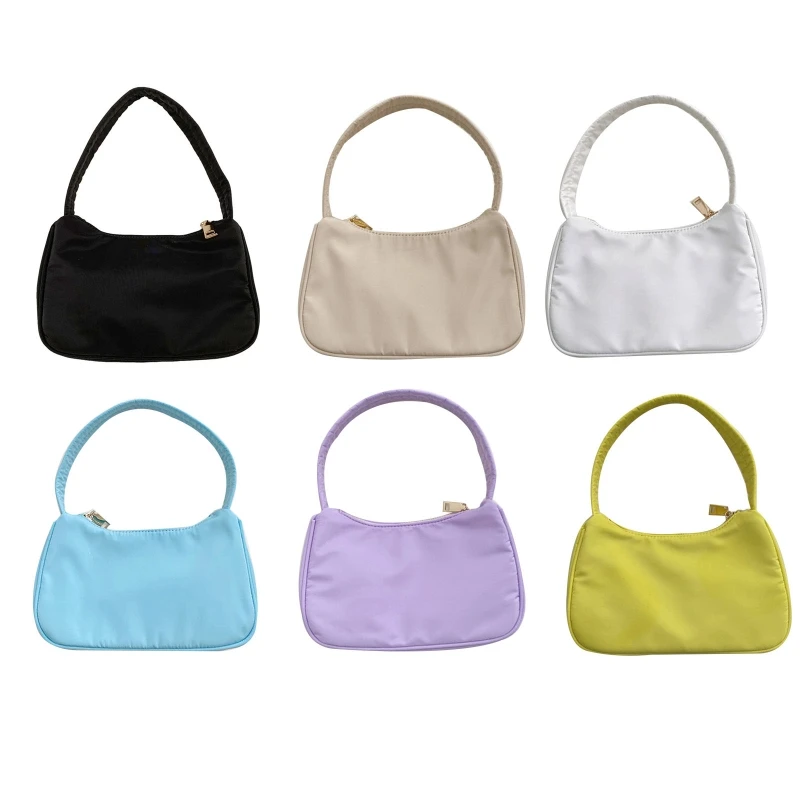 

Women Nylon Underarm Bag Vintage Ladies Small Shoulder Bags Female Tote Purse Handbags