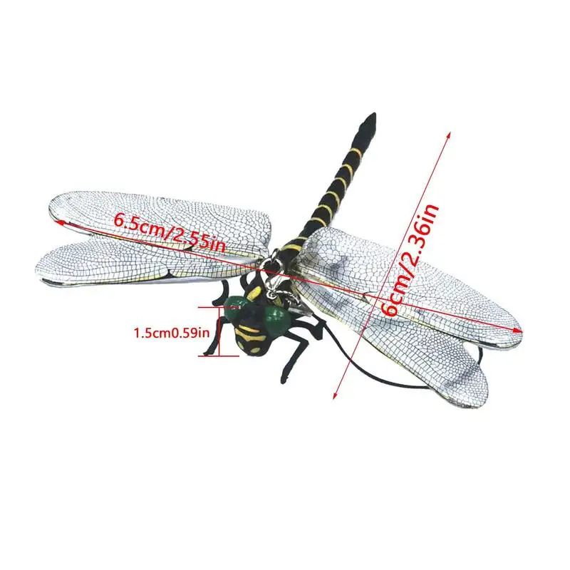 Mini figura de libélula realista, adorno de PVC, simulación de