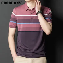 

COODRONY Brand Streetwear Casual Men Summer New Arrivals Polo-Tshirt Harajuku Fashion Male Classic Striped Slim Fit Top W5012S