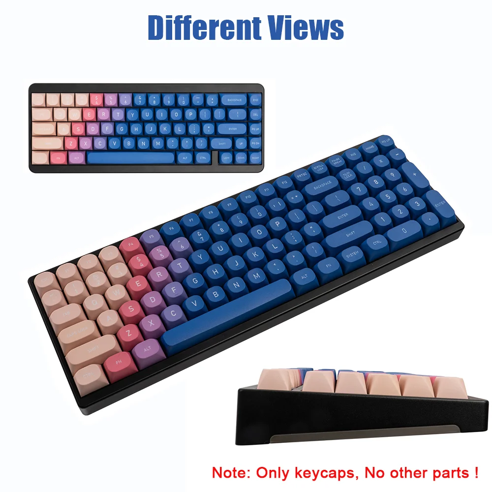 Keycaps de Teclado Mecânico Gradiente Keycaps Pbt 141 Teclas Rainbow Keycaps ma Perfil Gravação a Laser Tingido Keycaps - Imagem 4