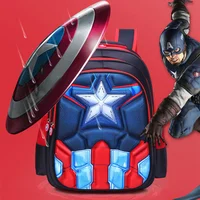 Disney Captain America Kids 3d Cute Spiderman Design Print Backpack Children Bag Boys Primary School Bag Kindergarten Backpack 6