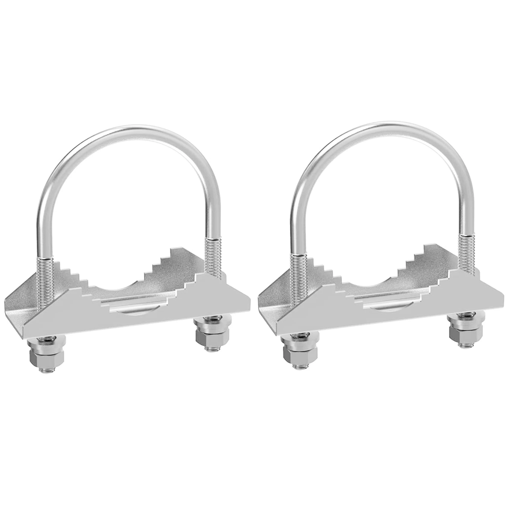 2 PCS Antenna Mount Clamp U-Bolt Mounting Hardware Antenna Mast Clamp V Jaw Bracket Accessories for Outside Home antenna mount clamp