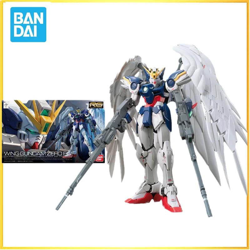 

Bandai Original GUNDAM Anime RG 1/144 WING GUNDAM ZERO EW Action Figure Toys Collectible Model Ornaments Gifts for Children