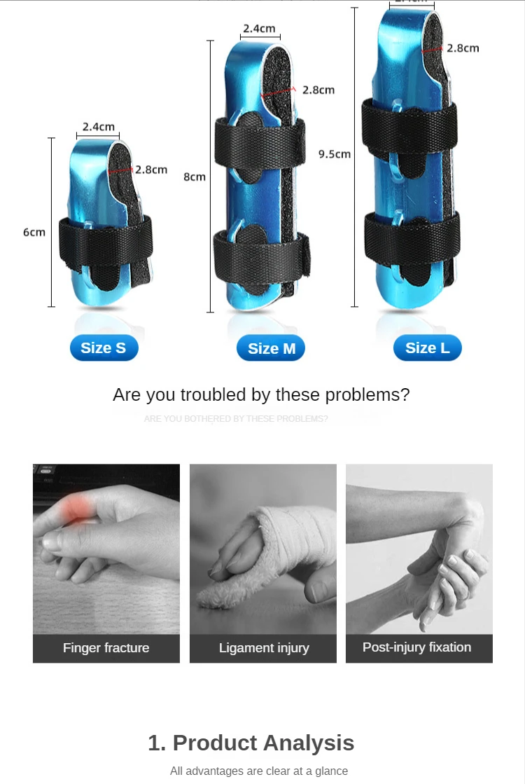 Description Picture 4 of item1Pcs Aluminum & Foam Support Brace Finger Splint Hand Trigger Broken Finger Sprain Joint Immobilization Fracture Pain Relief