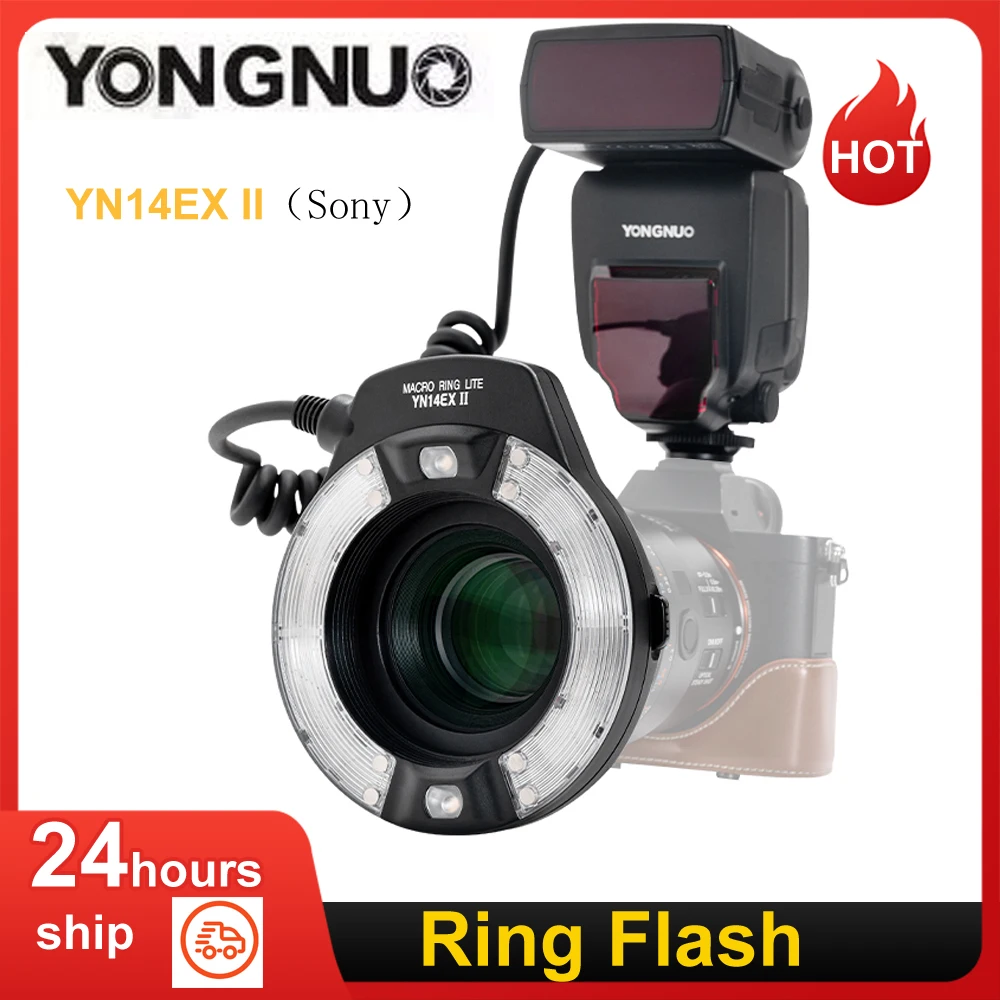 Anel de Flash Da Câmera Speedlite YONGNUO YN14EX II 5600K para Sony