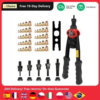 12in Labor-saving Hand Riveter BT-606 Double Insert Manual Rivet Machine Riveting Tools with Nuts
