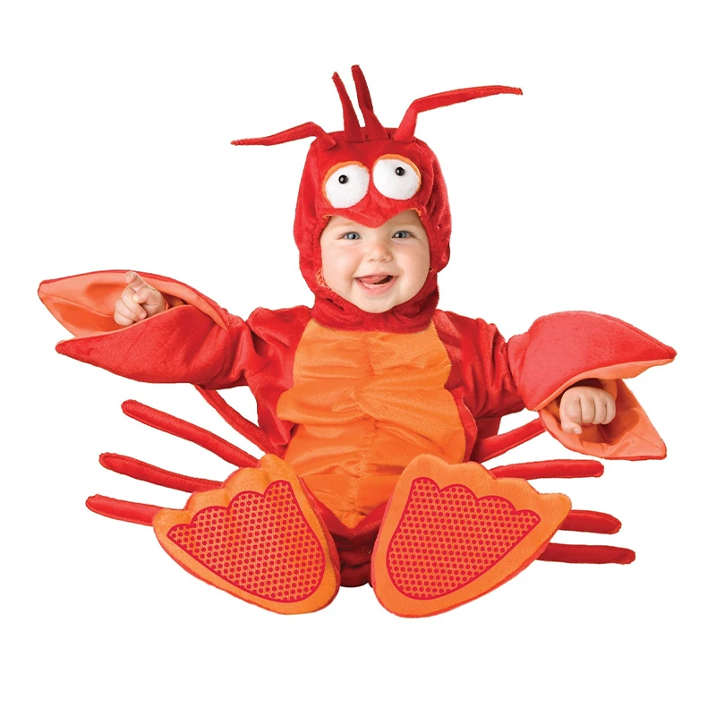Baby Lobster Costume Infant Sea Animal Clothing Set Onesie Cute Crawfish Outfit Party Photo Prop