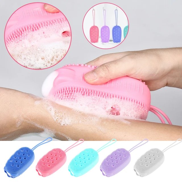 Shower Cleaning Bath Brushes Body Scrubber Silicone Double-sided Use  Massage Relax Bath Shower Brush Cleaner Cleaning Tool - AliExpress