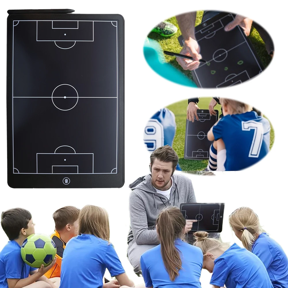 16 Inch LCD Electronic Football Coach Board with Pen Strategy Marker Board for Football Coach Marker Training Writing Tablet