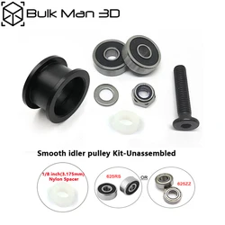 1/2/10/50Sets Delrin Smooth idler pulley Kit (Unassembled) with 625ZZ /625RS Bearings for V-Slot Rail,3D Printer Parts