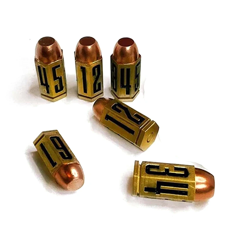D6 Bullet Dice Set 9mm 6 Sided Resin Bullet Polyhedron Dice Multicolor Funny Family Pub Club Game Accessories Ornament