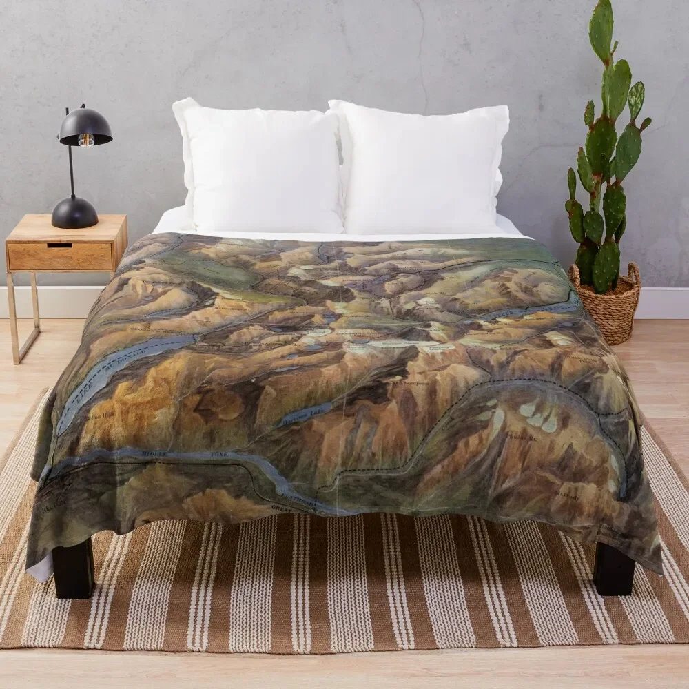 

Vintage Glacier National Park Map (1914) Throw Blanket Decorative Throw sofa bed Blankets