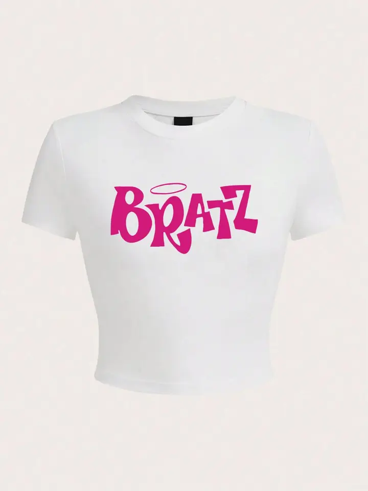Y2K T-Shirt Donna Manica Corta Slim Fit - Top Vintage Estivo Con Grafica, 100% Poliestere Leggero