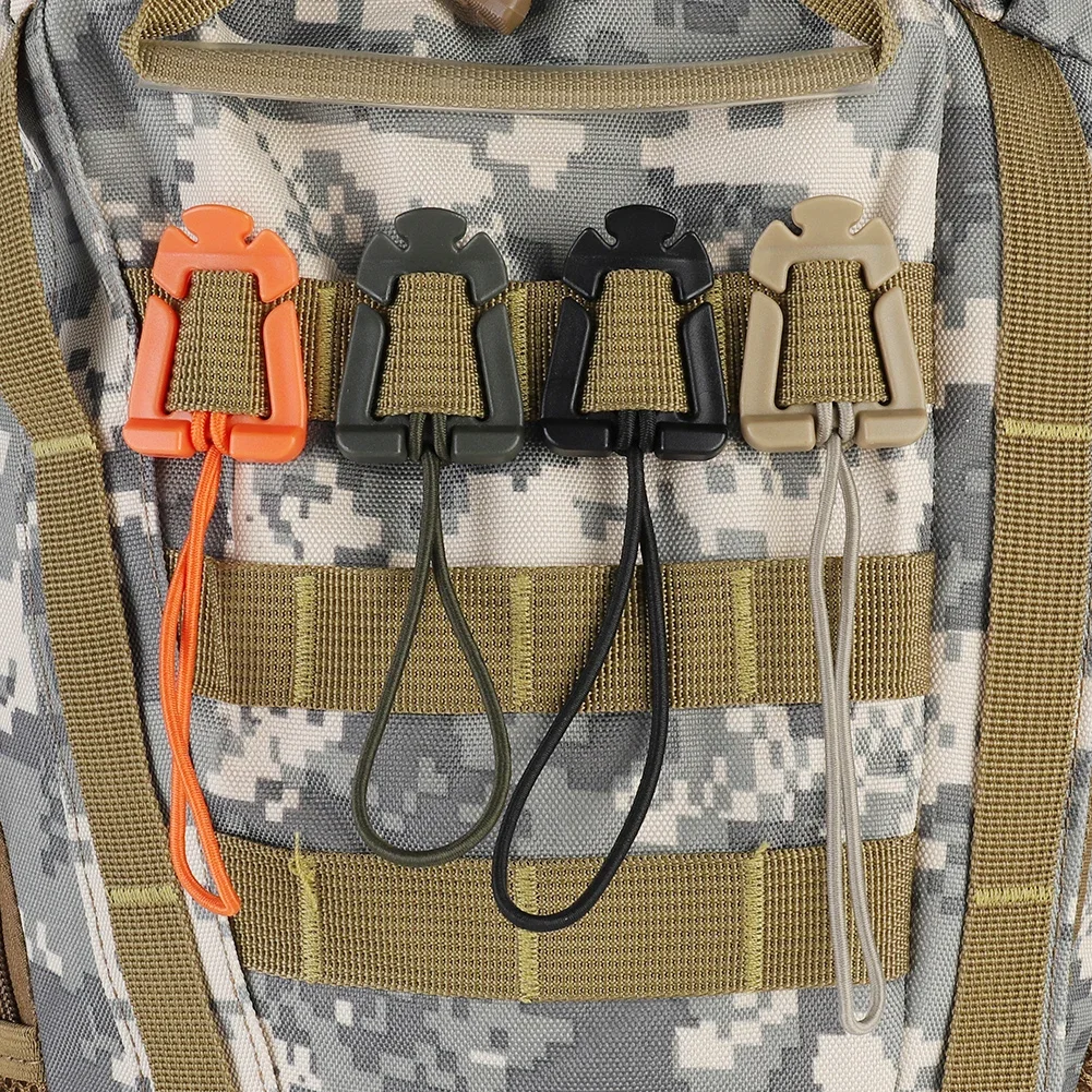 Molle 배낭 버클 카라비너 클립, 야외 나일론 캠핑 가방 행어 후크 클램프, EDC 카라비너 생존 기어 도구, 5 개 