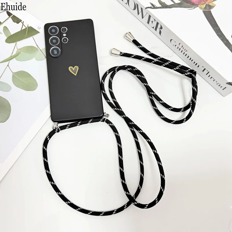 Lanyard Love Shockproof Silicone Crossbody Phone Case with Neck Cord Strap