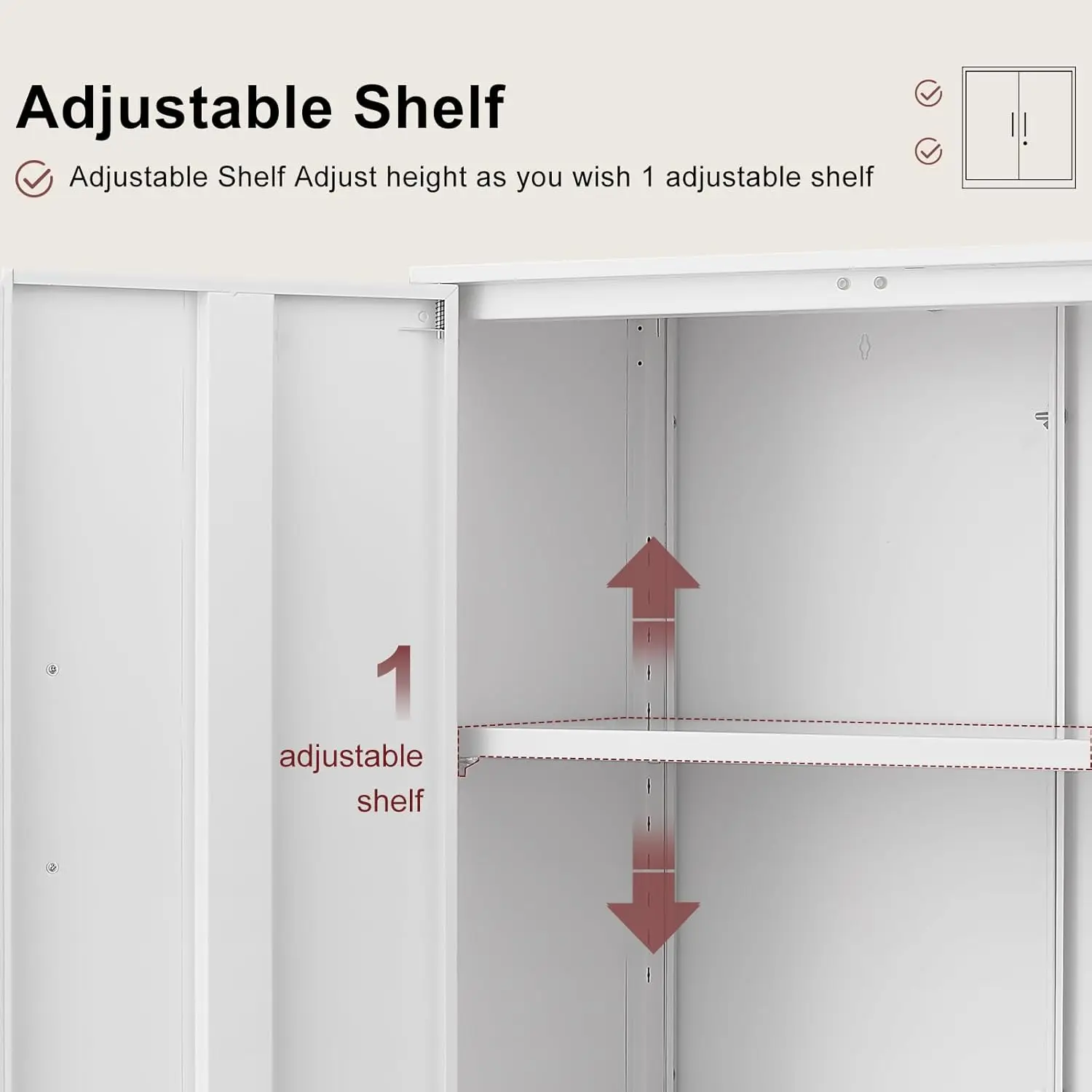 Wall Cabinet,Metal Storage Cabinet with Adjustable Shelf,Locking Wall Storage Cabinets,Steel Wall Mounted Cabinet for Hom 4