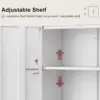 Wall Cabinet,Metal Storage Cabinet with Adjustable Shelf,Locking Wall Storage Cabinets,Steel Wall Mounted Cabinet for Hom 4