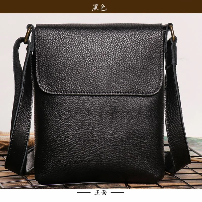 LUOKIR Vintage Crazy Horse Leder Umhängetasche Einfache Umhängetasche Echtes Leder Herrentasche Große Kapazität iPad Tasche – Detail 10
