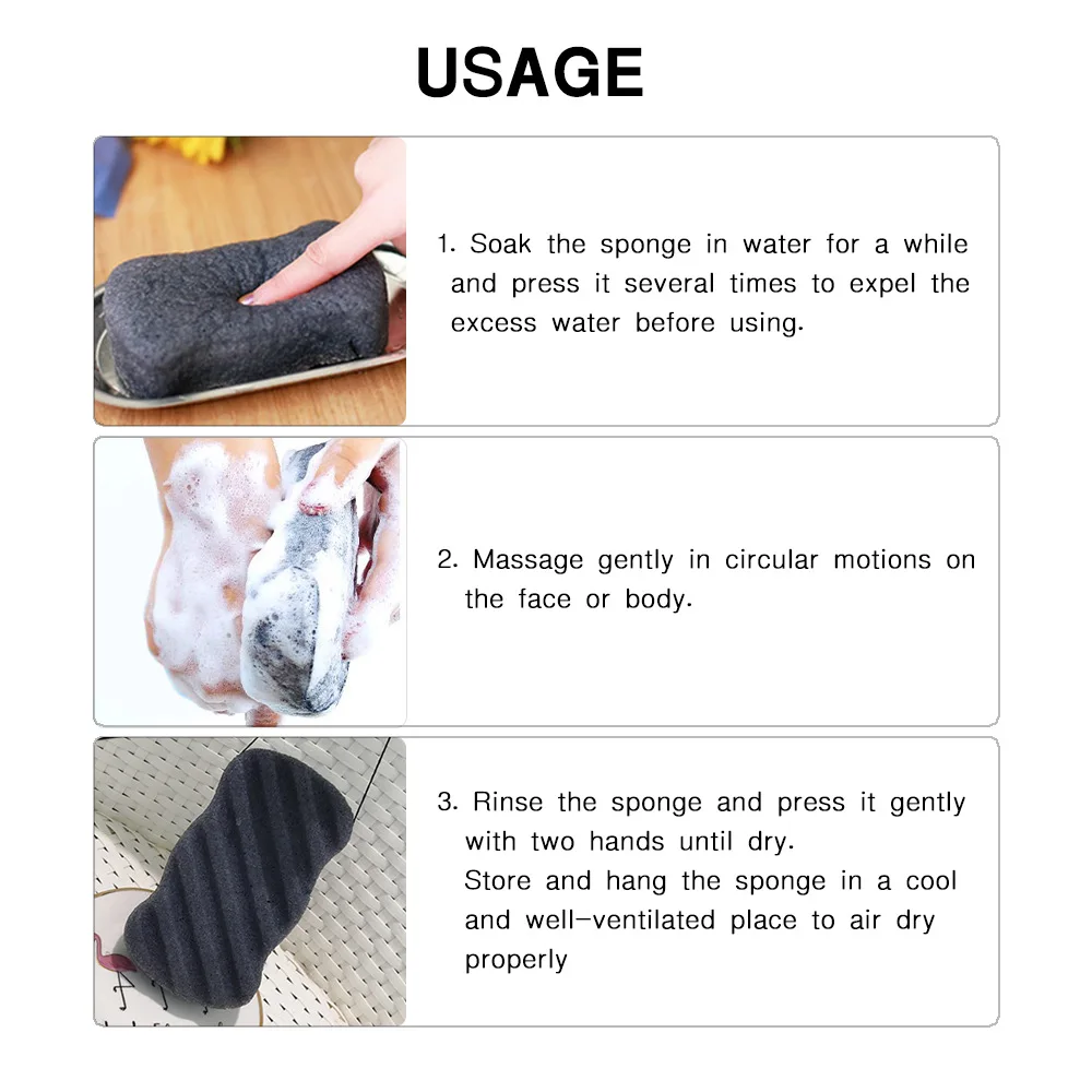 Natural Konjac Soft Bath Scrubber Body Scrub Sponge Body Exfoliating Scrub Skin Cleaner Dead Skin Remove Scrub Exfoliator 2