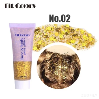 Heallor Portable Multifunctional Eye Glitter Nail Hair Body Face Glitter Gel Art Flash Loose Sequins Cream Festival Glitter Deco - Thumbnail 4
