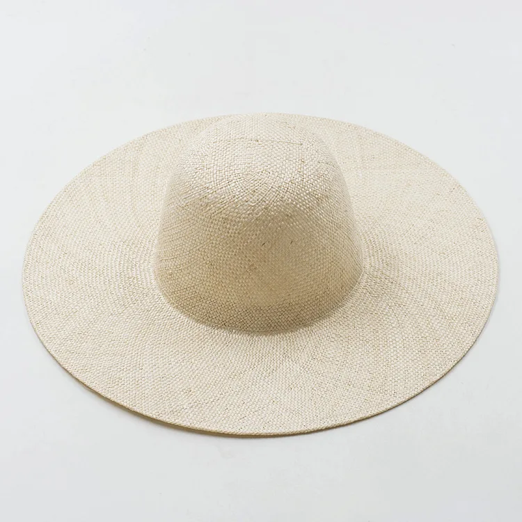 

X382 New Sisal Summer Sun Hat Women's Cornice Hat Sunscreen Caps Wide Brim Sunshade Sisal Straw Hat Tourism Beach Cap
