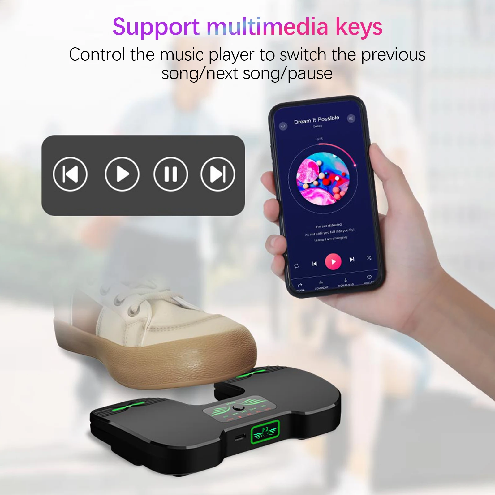 Wireless Page Turner Pedal Music Page Turner for Tablet Smartphones BT Foot Rechargeable with Remote Control Devices wireless page turner pedal