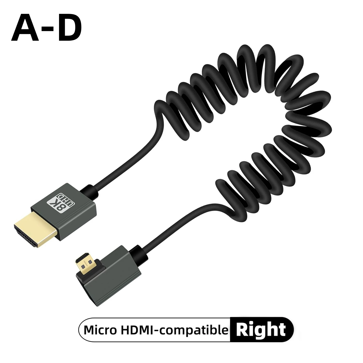 Ultra High-Speed Coiled 8K HDMI Cable with eARC and HDR Support for Cameras, Monitors, and Gaming​​