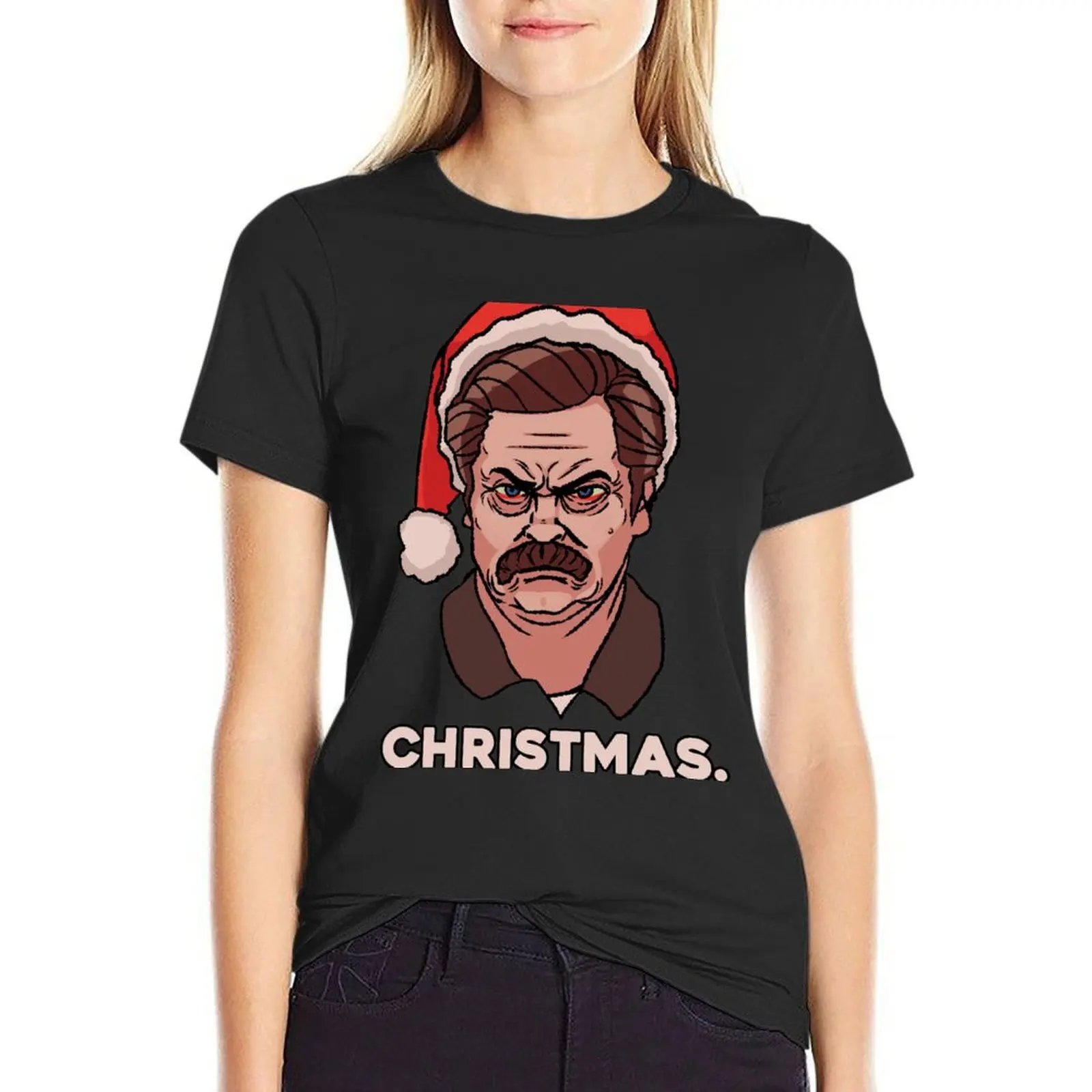 Ron Swanson Christmas T-Shirt Abbigliamento Donna Abbigliamento Donna