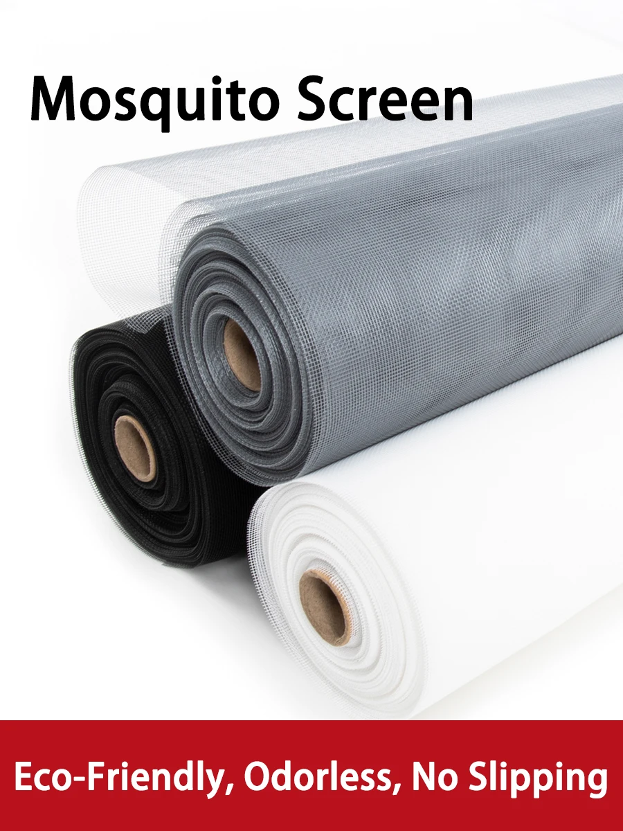 Eco-Friendly Mosquito Screen , Non-Slipping, Available in Black, Grey, and White, Suitable for Windows, Doors, and Balconies