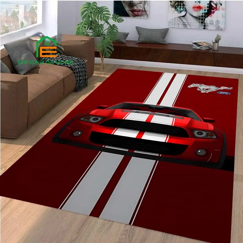 Mustang Pattern Rug for Bedroom Living Room Carpet for Kitchen Floor Mats Home Decor Non-Slip Floor Pad Rug 15 Sizes 5