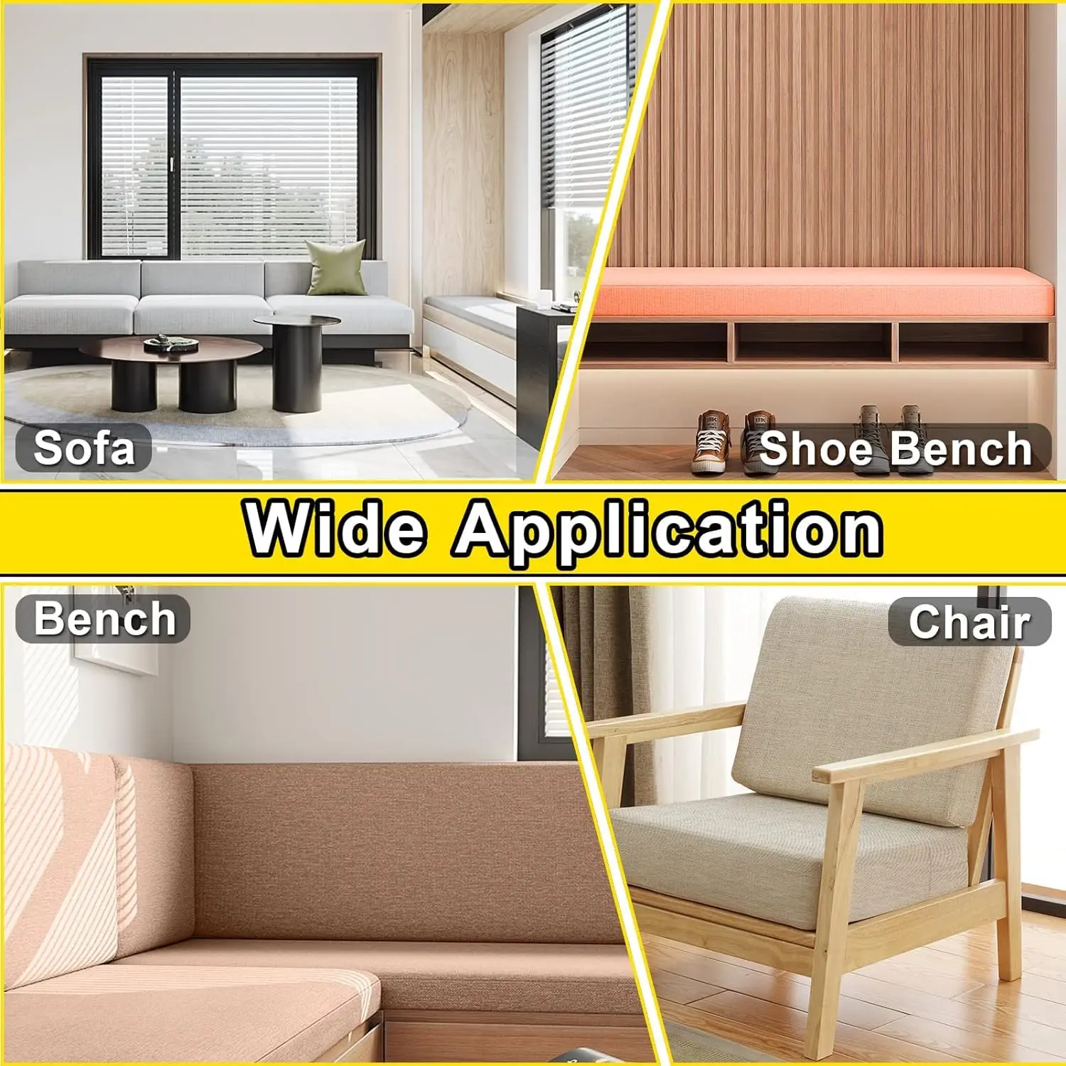 Blinhdome Cushion,Indoor Bench Cushions,Chairs Seat,Irregular Cushion for Decorative Sofa Mat,Balcony Bench Chair Cushion