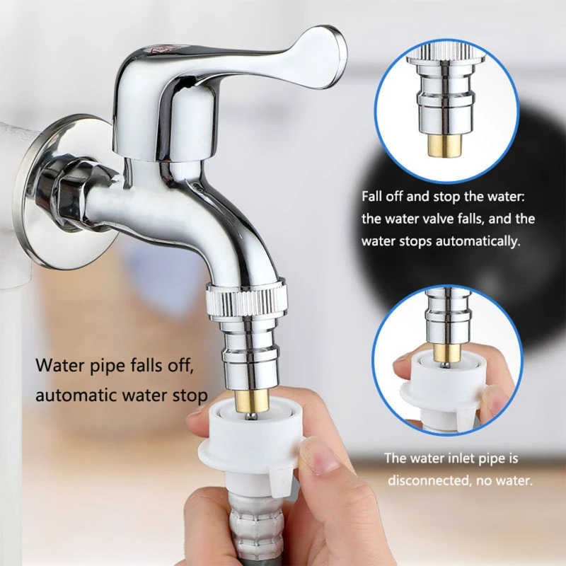 Washing Machine Faucet Household Automatic Water Stop Valve for Mop Pool Balcony Garden