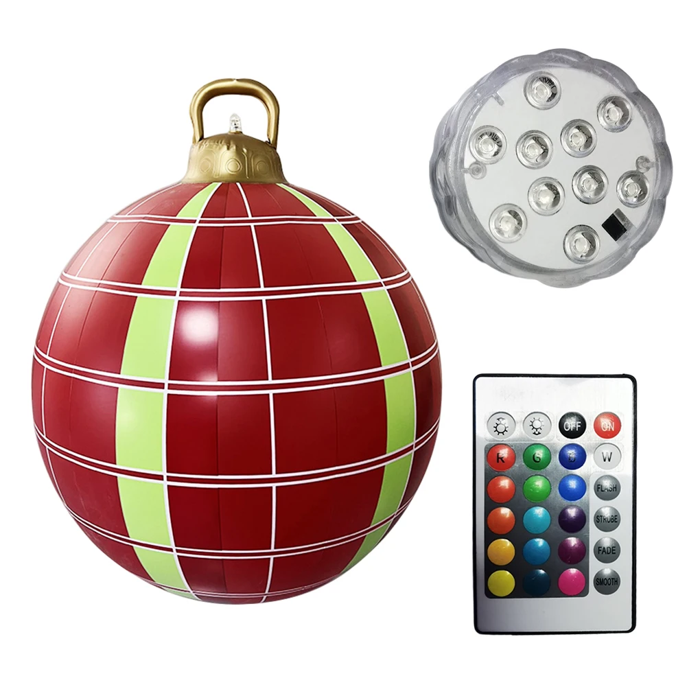 thumbnail image 1 of Bola de atmósfera gigante de 60 cm, adorno colgante de PVC brillante para árbol de Navidad con luz, impermeable, para decoración de hogar, jardín, fiesta de Año Nuevo, 1 of 5