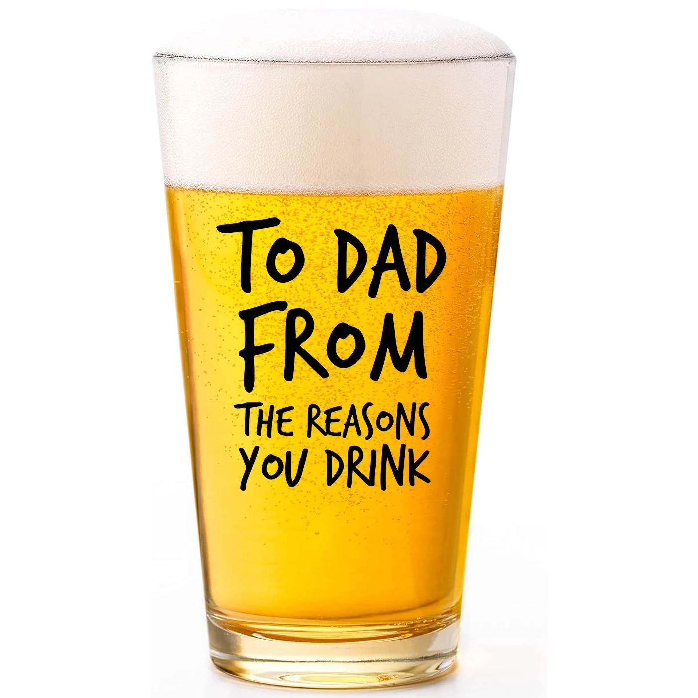 Dad's Favorite Glass Beer Mug-Reusable, Thick-Bottomed for Draft Beer, Juice & Milk-Perfect Father's Day Gift,