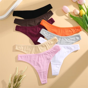 3Pcs/set Cotton Seamless Panties Comfort Underwear for Women Low Waist Breathable Thongs Sexy Solid Sport G-String Soft Lingerie 4