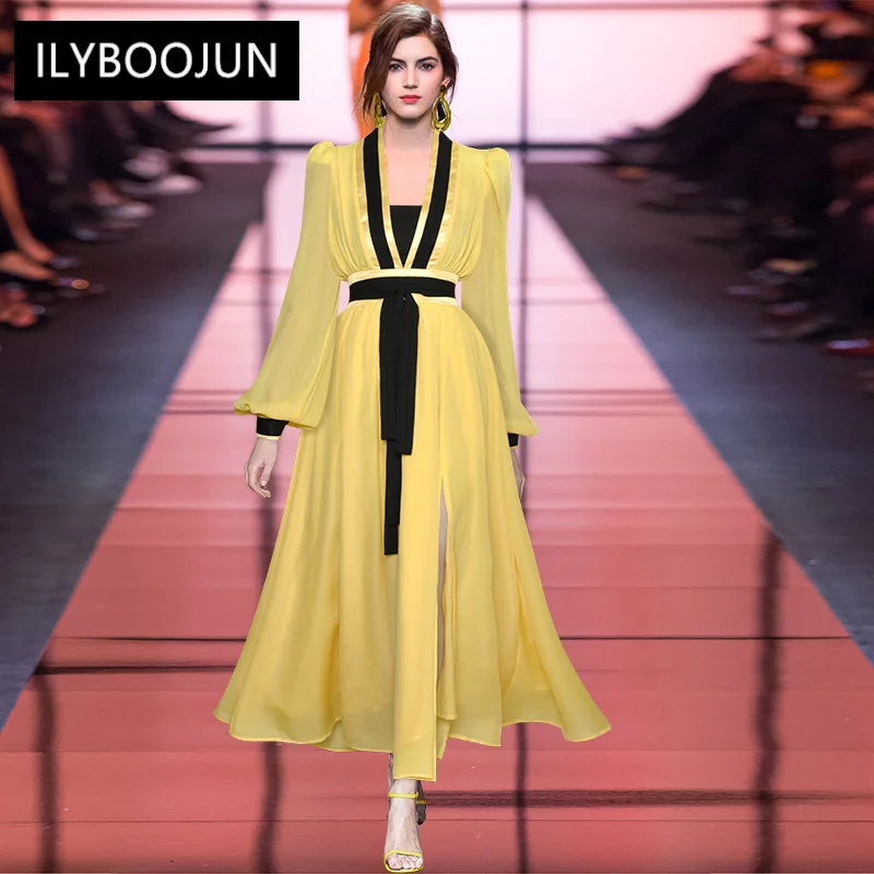 Dresses For Women 2022 Luxury Designer Elegant Vneck Lantern Sleeve