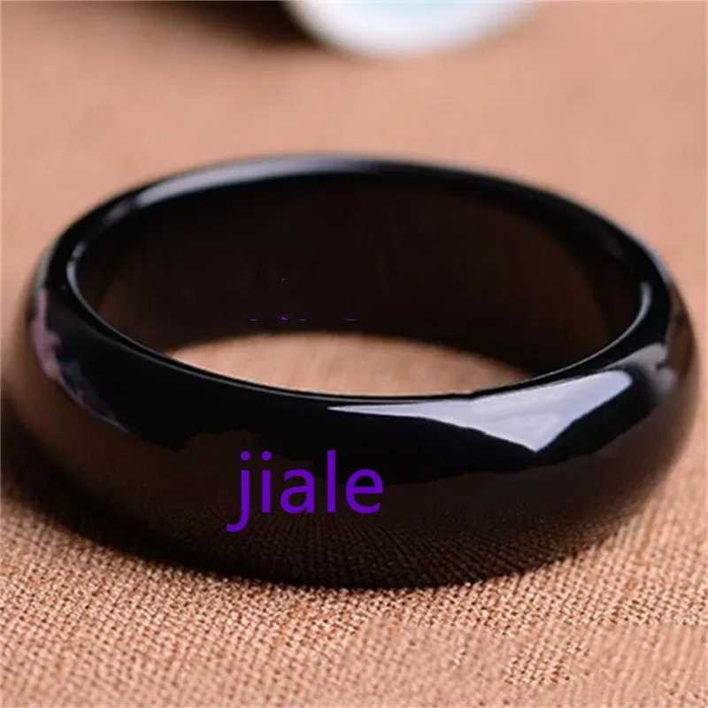 Jia le/ Natural/ Brazilian Black Agate Bangles Accessories Fashion Women Fine Jewelry Banquet Party Wide Bar Bracelet Mom Gift